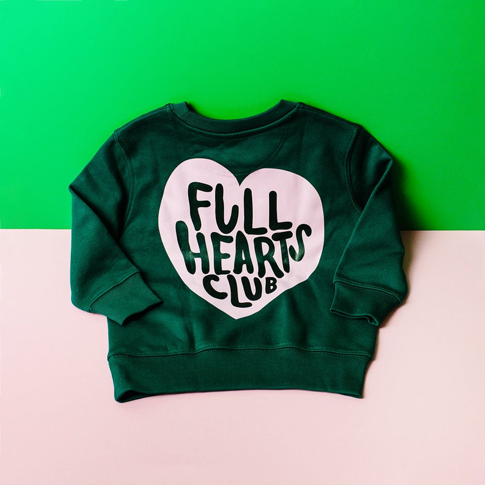 Sweatshirt FULL HEARTS - Dark Green