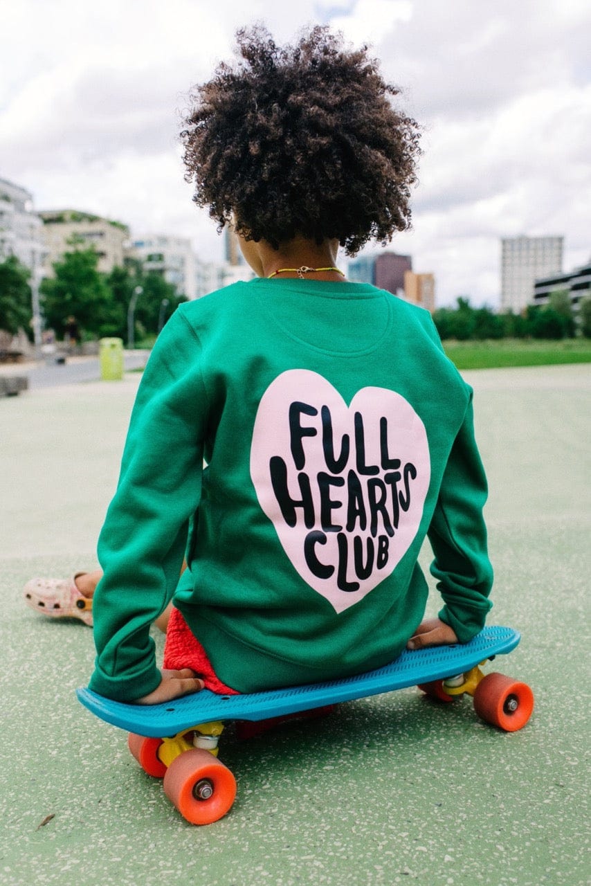 Sweatshirt HEARTS - Green