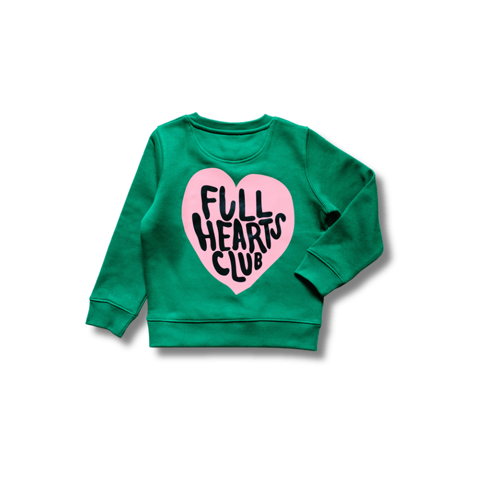 Sweatshirt HEARTS - Green